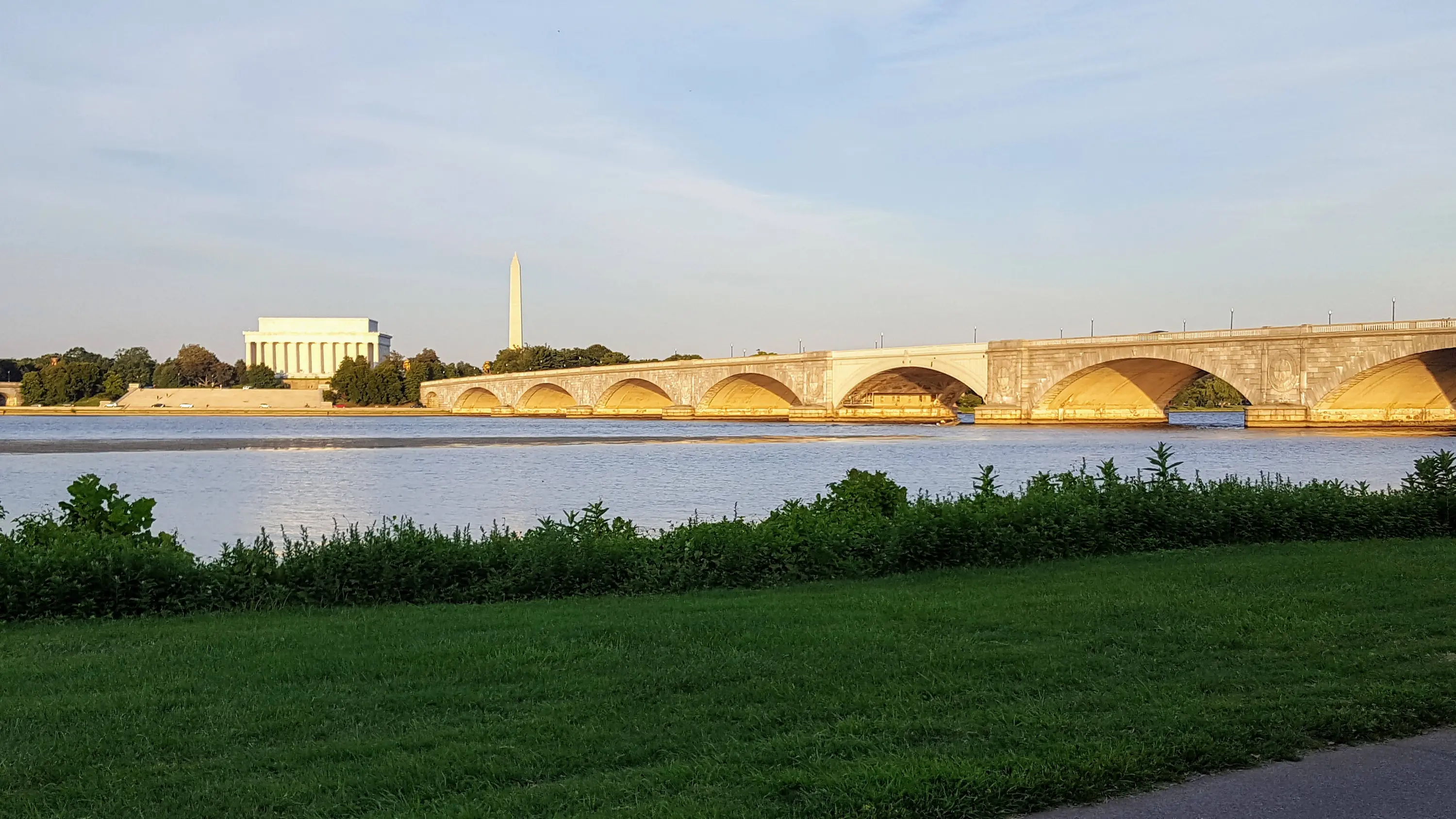 The Washington, DC skyline at dusk